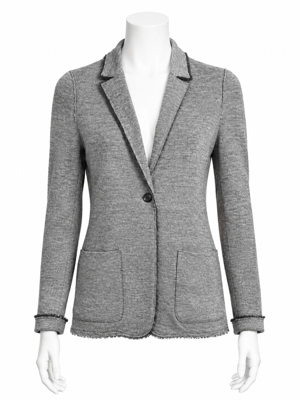 Banana Republic Women’s Textured Knit Eva Blazer Gray - Size Small